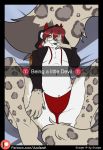  1girl anthro azaleesh clothing demon eyewear furry glasses one_eye_closed panties snapchat snoops snow_leopard spread_legs underwear wink 