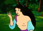 black_hair breasts edit female female_only filmation grass happily_ever_after_(1990_film) lipstick long_hair nipples outside snow_white_(happily_ever_after) topless torn_clothes tree