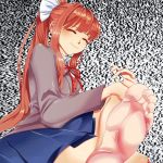  1girl barefoot doki_doki_literature_club feet foot_fetish gif monika_(doki_doki_literature_club) scamwich soles toes 