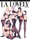  1girl 4girls bandai_namco bedroom_eyes bending_over big_breasts big_breasts big_breasts black_bra black_gloves black_hair black_lingerie black_panties black_stockings black_thong blonde_hair bra breasts breasts cammy_white capcom choker chun-li cleavage dead_or_alive deep_cleavage elbow_gloves female_focus female_only fit fit_female freeglass full_cleavage gloves grin hand_on_ass hand_on_hip headwear high_heels huge_breasts isabella_valentine legwear lingerie lipstick long_hair looking_at_viewer namco nyotengu panties pose posing purple_hair seductive shiny shiny_hair shiny_skin short_hair smile smiling_at_viewer soul_calibur spread_legs standing stockings street_fighter text thong white_background 