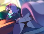 2018 anthro ass bed bubble_butt fifi_la_fume fur furry hair mammal purple_fur purple_hair sexy skunk switch tiny_toon_adventures tsampikos warner_brothers wide_hips