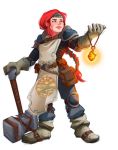  1girl 1girl cool dwarf hammer red_hair 