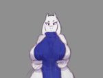 1girl 2010s 2018 animal_head animated anthro areola areolae bare_shoulders big_breasts black_eyes boss_monster bouncing_breasts breast_drop breasts breasts_bigger_than_head breasts_out caprine chelodoy chubby clothed clothing drawn dress female female_only flashing flashing_breasts fur furry gif goat grey_background horn horns huge_breasts long_ears looking_at_viewer mammal nipples puffy_nipples simple_background sketch small_nipples smooth_animation solid_color_background standing thick_thighs toriel tumblr unamused undertale video_games white_fur wide_hips