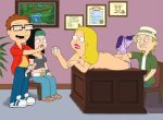 american_dad desk feel francine_smith funny gif guido_l hayley_smith incest jeff_fischer kick spit steve_smith