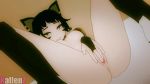  16:9_aspect_ratio 1girl 3d animated black_hair breasts female fingering kali_belladonna kallenz masturbation nipples no_audio rwby short_hair solo uncensored video webm yellow_eyes 