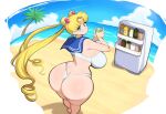 1girl afrobull_(style) ai_generated beach bikini bishoujo_senshi_sailor_moon blonde_hair curvaceous dat_ass female female_only fridge huge_ass huge_breasts mullon novelai ocean older older_female sailor_moon solo_female summer usagi_tsukino voluptuous voluptuous_female young_adult young_adult_female young_adult_woman