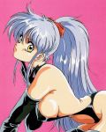 1girl anime big_breasts big_eyes botan botan_(yu_yu_hakusho) breasts female female_only nipples partially_clothed sexy sideboob silver_hair yu_yu_hakusho