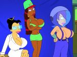 amy_wong asian clothed dark-skinned_female dark_skin female female_only futurama hands_on_hips huge_breasts labarbara_conrad turanga_leela