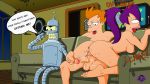 anus ass bender_bending_rodriguez breasts cum_inside darkmatter erect_nipples erection futurama nude orgasm_face philip_j._fry shaved_pussy thighs turanga_leela