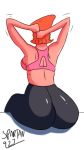 arm_up big_ass dexter's_laboratory dexter's_mom leggings milf red_hair redhead spartan927 sport_bra