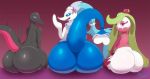 1girl 2017 absurd_res anthro ass big_ass butt_focus digital_media_(artwork) group hair high_res huge_ass humanoid looking_at_viewer looking_back mammal marine miso_souperstar nintendo nude open_mouth pinniped pokémon pokémon_(species) presenting presenting_hindquarters primarina raised_tail salazzle smile thick_thighs tongue tsareena video_games wide_hips