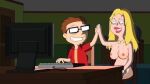 american_dad artist_request bad_edit computer exhausted francine_smith high_five mother_and_son nude_female steve_smith