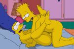 age_difference bart_simpson big_breasts big_penis family_sex huge_breasts huge_cock huge_penis incest incest_sex looking_at_penis marge_simpson milf missionary mother_&_son room sex sex_on_bed size_difference smile son_fucks_mom the_simpsons