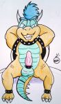  anthro balls bowser erection koopa male male_only penis rdk scalie smile super_mario_bros. traditional_media traditional_media_(artwork) 