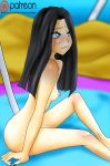 ass beach black_nail_polish black_nails breast disney erect_nipple long_hair nail_polish nude painted_nails principenegro sideboob sitting the_incredibles thighs violet_parr