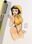  2018 callmepo cowboy_bebop faye_valentine hoodie looking_at_viewer pinupsushi stockings 