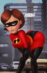 ass big_ass big_breasts bodysuit breasts dat_ass disney domino_mask female helen_parr milf shadman solo speech_bubble tease text the_incredibles therealshadman