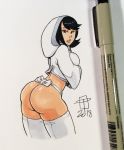  2018 ashi_(samurai_jack) ass callmepo daughters_of_aku hoodie looking_at_viewer looking_back pinupsushi samurai_jack stockings 