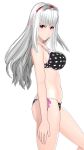 1girl alluring bare_legs big_breasts bikini female_only hot idolmaster kasakuri looking_at_viewer magenta_eyes sexy shijou_takane silver_hair solo_female swimsuit takane_shijou voluptuous