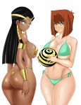  ass beach_ball big_ass big_breasts bikini breasts cleavage female green_bikini ishizu_ishtar mazaki_anzu mind_control neo-izayoi side-tie_bikini spiral_eyes swimsuit symbol_in_eyes tea_gardner yellow_bikini yu-gi-oh! yuu-gi-ou 