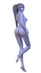 1girl 1girl 1girl 3d amelie_lacroix amiris4 ass breasts earrings female_only female_solo high_resolution jewelry legs long_hair looking_at_viewer makeup medium_breasts nude overwatch ponytail purple_skin render tied_hair very_high_resolution widowmaker_(overwatch)