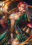 1girl big_breasts breasts cleavage female_only female_solo looking_at_viewer neoartcore red_hair the_witcher triss_merigold