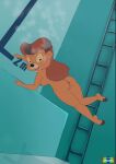 1girl accurate_art_style anthro anus ass barefoot bear breast color_edit disney edit feet female freediving furry looking_back marmelmm mature_female nipple nude opus0987 pool pussy rebecca_cunningham sideboob skinny_dipping solo swimming talespin underwater water