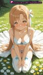 1girl 1girl 1girls 2025 ai ai_assisted ai_generated anime anime_style asuna_(sao) bangs bare_arms bare_shoulders big_breasts blonde_hair blue_ribbon blush bow bow_bra bow_panties bra braid breasts brown_eyes brown_hair bust cleavage closed_mouth collarbone day female_focus female_only flower flowers garter_belt garter_straps grass hair_bow hair_ribbon hentai high_quality high_res high_res high_resolution lingerie long_hair looking_at_viewer medium_breasts natsuyoru navel on_grass outside panties panties patreon ribbon seiza sitting smile solo_female sparkling_eyes stable_diffusion stockings stomach sword_art_online sword_art_online_alicization symbol-shaped_pupils tree underwear underwear_only very_long_hair voluptuous voluptuous_female white_bra white_flower white_legwear white_panties white_ribbon white_thighhighs yellow_flower yuuki_asuna