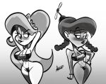 atomickingboo aunt_grandma big_breasts bikini cartoon_network crossover eris_(billy_and_mandy) monochrome multiple_females the_grim_adventures_of_billy_and_mandy uncle_grandpa