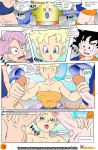 1boy 2_girls breasts bulma_brief chichi comic dragon_ball dragon_ball_z drah_navlag multiple_girls nipples penis son_goten