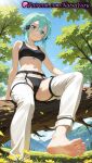 1girl 1girl 1girls 2025 ai ai_assisted ai_generated anime anime_style aqua_eyes aqua_hair asada_shino asian bangs bare_arms bare_shoulders barefoot big_breasts black_bra black_panties black_sports_bra blue_eyes blue_hair blue_sky blush bra breasts bust cameltoe caucasian chaps closed_mouth cloud collarbone day falling_petals feet female_focus female_only flower foot_fetish foot_focus foot_out_of_frame foreshortening forest from_below grass green_hair gun_gale_online hair_between_eyes hair_clips hair_ornament hairclip hentai high_quality high_res high_res high_resolution in_tree legs looking_at_viewer makeup medium_breasts midriff mountain natsuyoru nature navel non-asian outside pale_skin panties panties pants patreon petals pov_feet short_hair sidelocks sinon sitting sitting_in_tree sky smile soles solo_female sports_bra sportswear stable_diffusion stomach sword_art_online sword_art_online_alicization thighs toenails toes tree underwear voluptuous voluptuous_female white_pants yellow_flower