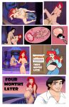 1boy 1boy1girl 1girl 2025 black_hair blue_eyes breasts calendar calendar_(object) comic cum cumming cumming_penis disney edit egg lipstick melody_(disney) navel nude nude open_mouth pen penis penis_in_pussy pregnant prince_eric princess_ariel red_hair sex sperm the_little_mermaid the_little_mermaid_(1989_film) the_little_mermaid_ii:_return_to_the_sea vaginal vaginal_penetration x-ray