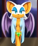 1girl bat breasts female female/solo lettherebecolor looking_at_viewer mobian night pinup rouge_the_bat sega solo sonic_the_hedgehog_(series)