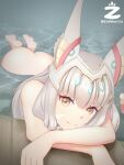 1girl 1girl alluring apple_butt ass ass_up barefoot catgirl completely_nude_female cute face_markings feet female_only head_on_arm head_tilt headdress light-skinned_female long_hair looking_at_viewer milf nia nia_(xenoblade) nude_female partially_submerged pinup pool resting_head silver_hair skinny_dipping smile soles solo_female swimming_pool tagme the_pose water xenoblade_(series) xenoblade_chronicles_2 xenoblade_chronicles_3 yellow_eyes zambonito