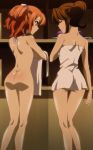 2_girls angela_cornwell arm arms ass back bare_arms bare_back bare_legs bare_shoulders big_breasts breasts brown_hair closed_eyes female_only green_eyes hair_up human human_only legs multiple_females multiple_girls naked_towel neck nude orange_hair rebecca_randall seikoku_no_dragonar short_hair sideboob smile standing tattoo towel white_towel yuri