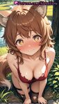 +_+ 1girl 1girl 1girls 2025 ai ai_assisted ai_generated all_fours animal_ear_fluff animal_ears anime anime_style bangs bare_arms bare_shoulders big_breasts big_breasts bikini black_legwear black_thighhighs blush breasts brown_eyes brown_hair bust cleavage closed_mouth collarbone day dungeon_ni_deai_wo_motomeru_no_wa_machigatteiru_darou_ka female_focus female_only fox_ears fox_girl fox_tail grass hentai high_quality high_res high_res high_resolution kneel leaning_forward liliruca_arde long_hair looking_at_viewer medium_breasts medium_hair natsuyoru nature nose_blush one-piece_swimsuit outside patreon red_shirt river shirt skindentation sleeveless smile solo_female sparkling_eyes stable_diffusion stockings swimsuit tail tank_top thigh_strap thighs torn_clothes torn_shirt torn_thighhighs tree voluptuous voluptuous_female water yellow_eyes