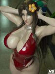 1girl 3d alluring ass athletic_female bare_legs big_breasts curvaceous curvy curvy_female curvy_figure female_only final_fantasy final_fantasy_vii fit_female hagiwara_studio ifalna milf one-piece_bikini pin_up posing square_enix thick_thighs