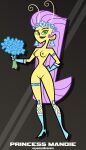 1girl 1girl 2025 alien alien_girl breasts earrings female_only flower green_eyes lipstick long_hair looking_at_viewer navel nickelodeon nipples nude nude_female oryononilocram princess_mandie pussy the_fairly_oddparents yellow_skin