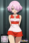 1girl 1girl 1girl ai_generated arms_behind_back bangs bare_shoulders breasts cleavage cleavage_cutout clothing clothing_cutout copyright_name cowboy_shot dr_stone dress hair_over_one_eye lipstick littlehentai logo looking_at_viewer luna_wright makeup medium_breasts open_mouth parted_lips pink_hair red_dress red_eyes red_lips red_skirt savitar savitar_(artist) shiny shiny_hair short_dress short_hair skirt sleeveless sleeveless_dress standing thigh_gap