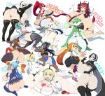 12girls 1girl 6+girls amano_pikamee aqua_(konosuba) ass ass_cleavage big_ass bike_shorts black_hair black_socks blonde_hair blue_eyes blue_hair blue_panties blue_striped_panties boots breasts butt_crack crossover dark-skinned_female dark_skin doughnut female_only food gardevoir genshin_impact goat-chan goat-chan_(enarane) green_eyes green_hair hat heel_boots huge_ass huge_ass huge_breasts human inkling kaori_(splatoon) kono_subarashii_sekai_ni_shukufuku_wo! light_blue_panties light_skin made_in_abyss megumin miku_hatsune multiple_girls nessa_(pokemon) nier nier:_automata nintendo orange_eyes orange_hair ozen paimon_(genshin_impact) panties pokemon pokemon_(species) pokemon_rse pokemon_ss red_eyes shimapan shoes shorts shortstack sinensian socks space_yoko spats splatoon square_enix stockings striped_panties tengen_toppa_gurren-lagann thick_thighs thigh_high_boots thigh_socks thighhigh_boots thong virtual_youtuber vocaloid voms_project white_background white_socks witch_hat yoko_littner yorha_2b