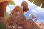 1boy 2_girls facesitting licking licking_nipples mycrys nami nico_robin one_piece post-timeskip pussylicking sex sitting_on_person tagme threesome