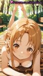 1girl 1girl 1girls 2025 ai ai_assisted ai_generated anime anime_style asian asuna_(sao) bangs bare_arms bare_shoulders barefoot bench big_breasts blonde_hair blush bow_bra bra braid breasts brown_eyes brown_hair bush bust cleavage closed_mouth clothing collarbone day downblouse feet feet_up female_focus female_only foot_fetish foreshortening french_braid hentai high_quality high_res high_res high_resolution lamppost legs long_hair looking_at_viewer lying medium_breasts natsuyoru on_bench on_stomach orange_hair outside park park_bench parted_bangs patreon smile soles solo_female stable_diffusion sword_art_online sword_art_online_alicization the_pose toes tree underwear voluptuous voluptuous_female white_bra yuuki_asuna