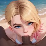 ai_generated beach bikini ebony fellatio gwen_stacy lam_vex older older_female oral oral_sex spider-gwen young_adult young_adult_female young_adult_woman