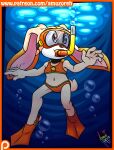 1girl amuzoreh bubbles bunny cream_the_rabbit f female mobian patreon rabbit sega sfw snorkel solo sonic_(series) sonic_the_hedgehog_(series) underwater