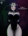 1girl alcasar-reich big_breasts breasts cleavage dc_comics dcau female female_only leotard non-nude raven_(dc) solo solo_female teen_titans