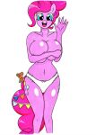 1girl 1girl 1girl 1milf anthro anthro_only anthrofied barely_clothed belly big_breasts breasts covering_breasts cutie_mark earth_pony engagement_ring equine female_focus female_only friendship_is_magic grin hasbro hips killerteddybear94 looking_at_viewer mare milf milf mostly_nude my_little_pony older_mane_six_(mlp) open_mouth panties pink_body pink_skin pinkie_pie_(mlp) pony simple_background smile smiling_at_viewer solo_female solo_focus waving white_background wide_hips