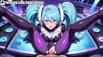 1boy 1girl ai_generated araclothed big_ass bodysuit clothed_sex cum dark-skinned_male dj_sona excited league_of_legends missionary missionary_position patreon public public_sex sona table_sex vaginal
