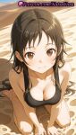 1girl 1girl 1girls 2025 ai ai_assisted ai_generated anime anime_style asian bangs bare_arms bare_legs bare_shoulders barefoot beach big_breasts big_breasts black_one-piece_swimsuit blush breasts brown_eyes brown_hair bust cleavage closed_mouth collarbone day facial_mark female_focus female_only footprints from_above gun_gale_online heart hentai high_quality high_res high_res high_resolution kirigaya_kazuto kirito kirito_(sao-ggo) kneel long_hair looking_at_viewer medium_breasts mole mole_under_eye natsuyoru on_ground one-piece_swimsuit outside patreon sand sitting smile solo_female stable_diffusion swimsuit sword_art_online very_long_hair voluptuous voluptuous_female water wet