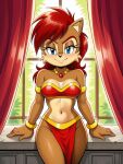 1girl ai ai_art ai_generated alicia_acorn archie_comics bra chipmunk female female/solo foxknightyouko loincloth mobian navel posing solo sonic sonic_the_hedgehog_(archie) sonic_the_hedgehog_(comics) sonic_the_hedgehog_(series)