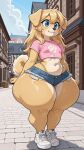  1girl 1girl 1girl ai_generated animal_ears animal_tail anthro anthro_female anthro_focus anthro_only belly_button blue_eyes bottom_heavy bottom_heavy_anthro bottom_heavy_female canine crop_top cropped_shirt cub cub_female curvy curvy_figure cutoff_jeans cutoff_shorts cutoffs denim_bottomwear denim_shorts dog_ears dog_girl dog_tail fat_thighs female_anthro female_cub female_focus female_only footwear furry furry_female furry_only girl_focus girl_only girl_solo golden_retriever huge_thighs large_thighs long_hair navel outside outside retriever shirt shoes short_sleeves slim_waist small_breasts sneakers solo_anthro solo_female solo_focus tagme thick_thighs thong thong_straps town voluptuous voluptuous_female wide_hips yellow_fur yellow_hair young young_anthro young_female young_girl 